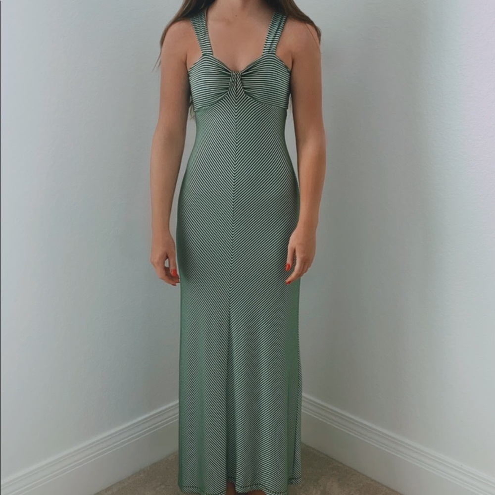 green striped maxi dress